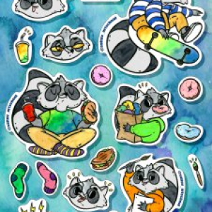 Фирменные стикеры с маскотом